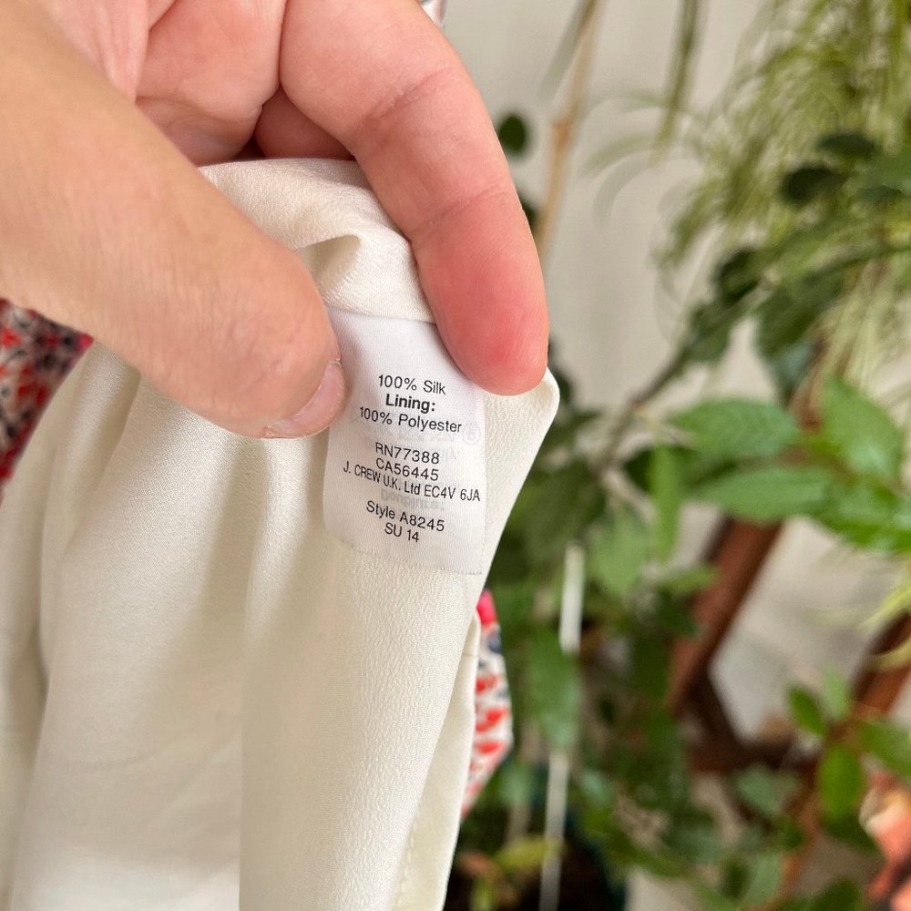 J Crew California Poppy 100% Silk Sleveless Dress - Picture 4 of 5